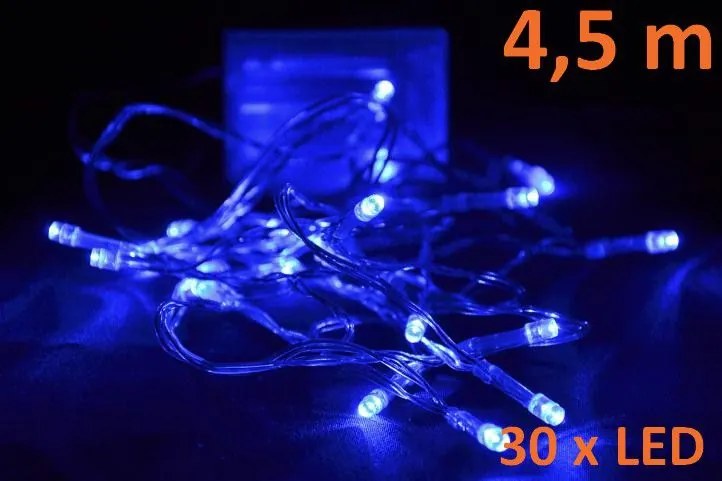 Nexos 818 Vianočné LED osvetlenie 4,5 m - modré, 30 diód
