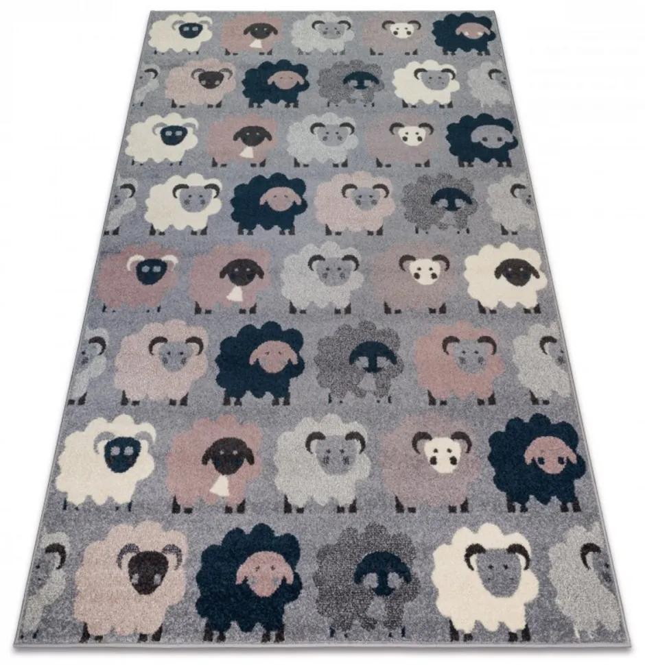 Detský kusový koberec Ovečky šedý, Velikosti 190x270cm