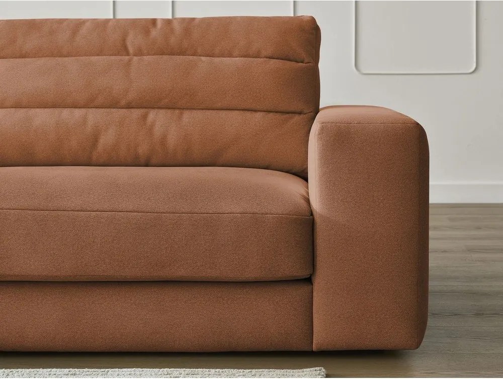 Oranžová zamatová rohová pohovka (ľavý roh/s leňoškou) Sierra – Bobochic Paris