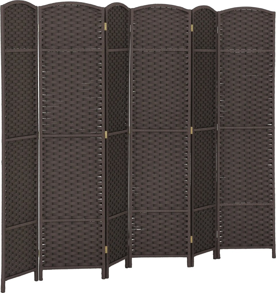 HOMCOM 6-panelový skladací paraván 240x170 cm pre obývaciu izbu, spálňu a kanceláriu - Hnedý | Aosom