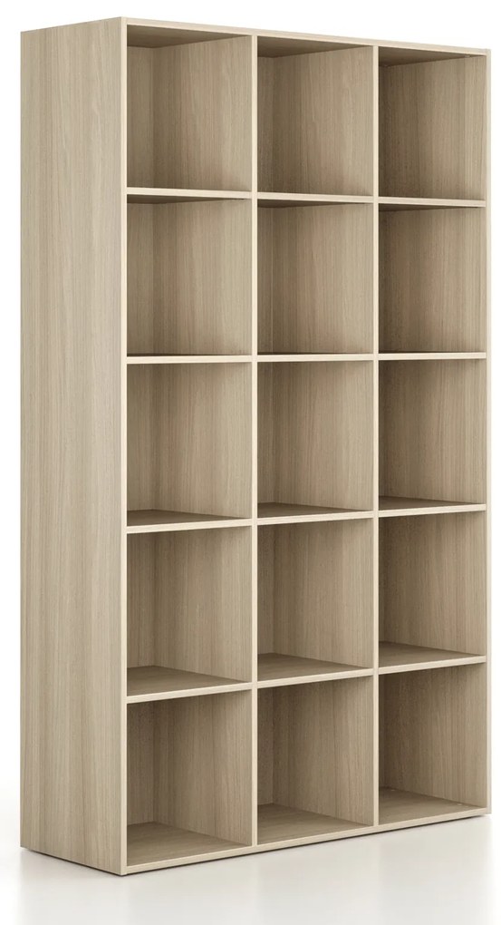 Regál FRAME, vysoká, 3 stĺpce, 2162 x 1299 x 450 mm, dub prírodný