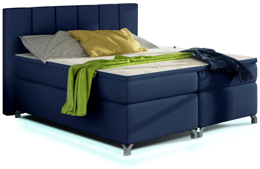 drevko Čalúnená posteľ Basilio - Soft 09 - 140 x 200 cm, Modrá