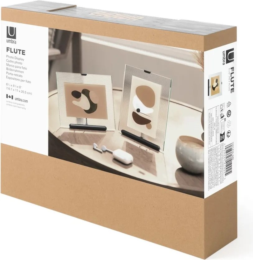 Čierny sklenený stojací rámček 16x20 cm Flute – Umbra