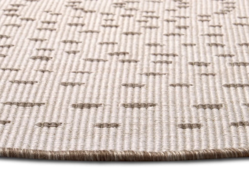 NORTHRUGS - Hanse Home koberce Kusový koberec Twin-Wendeteppiche 105414 Linen kruh – na von aj na doma - 140x140 (priemer) kruh cm