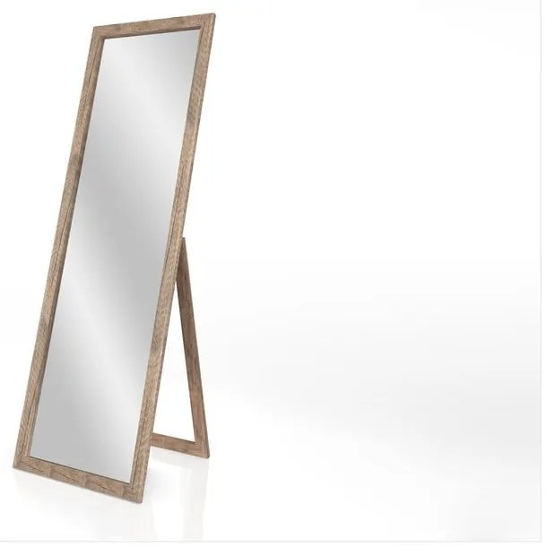 Stojacie zrkadlo s hnedým rámom Styler Sicilia, 46 x 146 cm