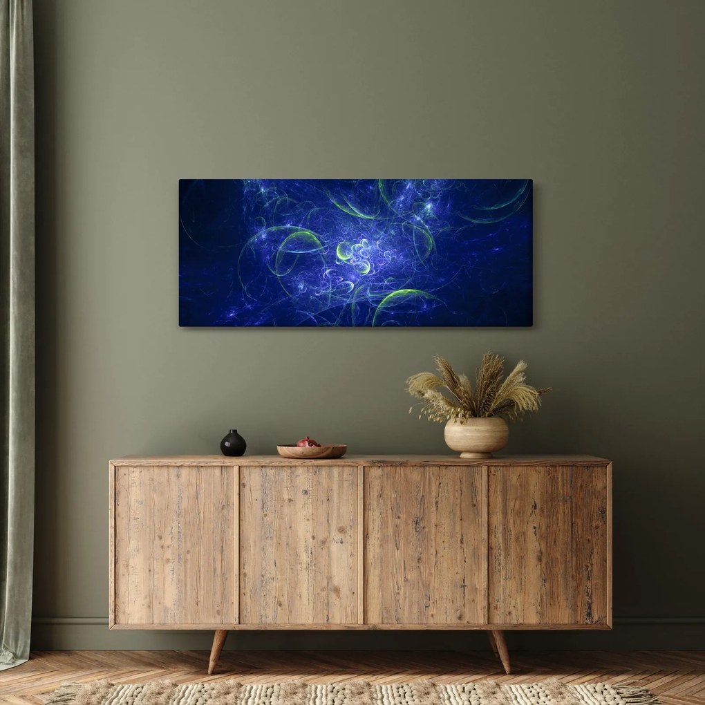 Obraz - modrá abstrakcia (120x50 cm)