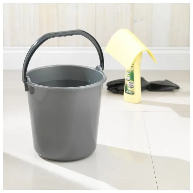 Sivé plastové vedro 9 l - Addis