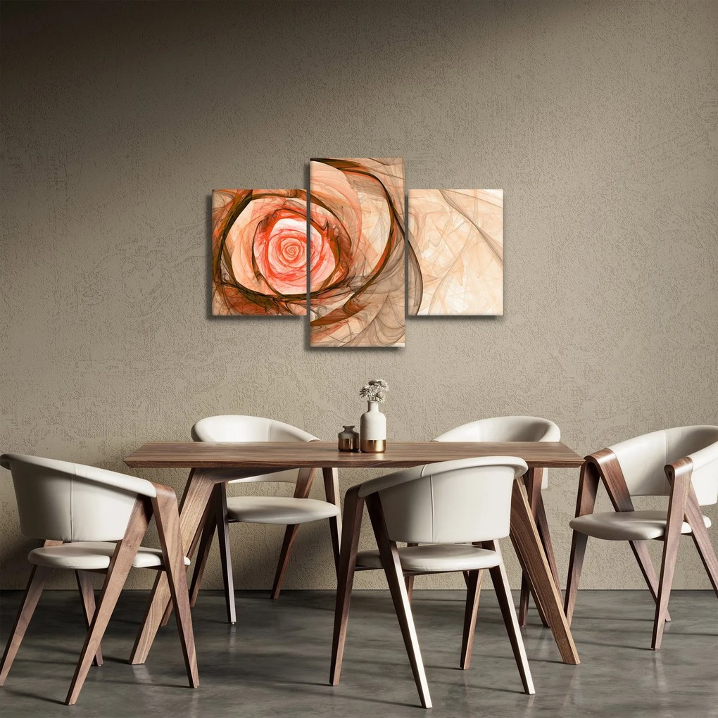 Obraz - Abstraktné ruže ružová s bielym pozadím (90x60 cm)
