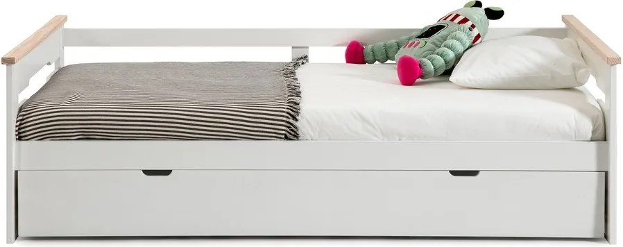 Biela detská posteľ z borovicového dreva s výsuvným lôžkom 90x190 cm Elisa - Marckeric