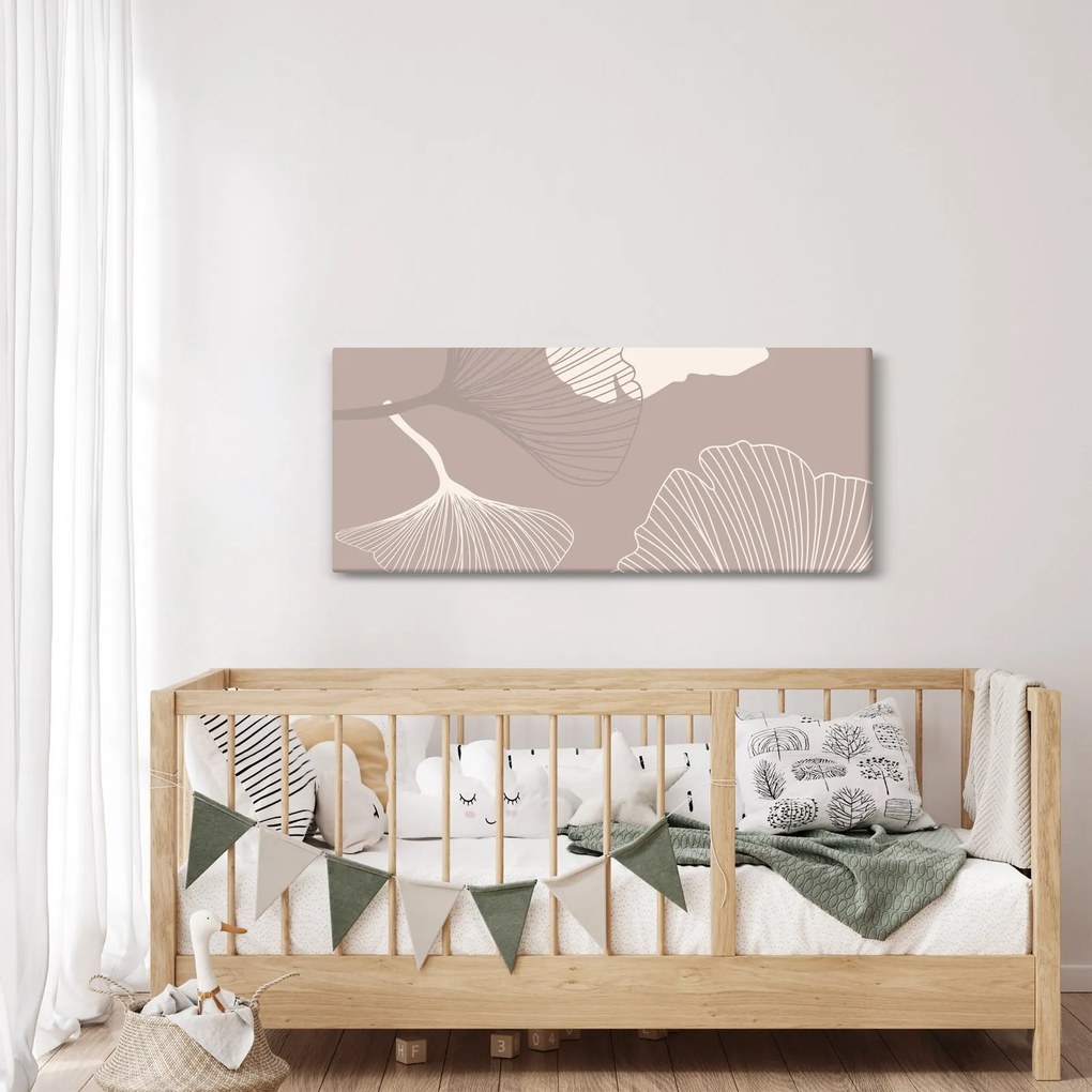 Obraz - Béžové listy N⁰1 (120x50 cm)