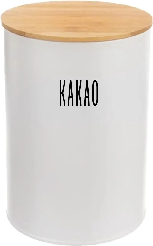 Orion Sada 12ks plechových dóz na potraviny, biele, s bambusovým vekom SADA