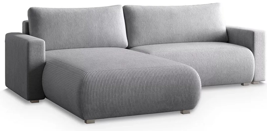 Svetlo sivá rozkladacia rohová pohovka TAFIRA, obojstranná