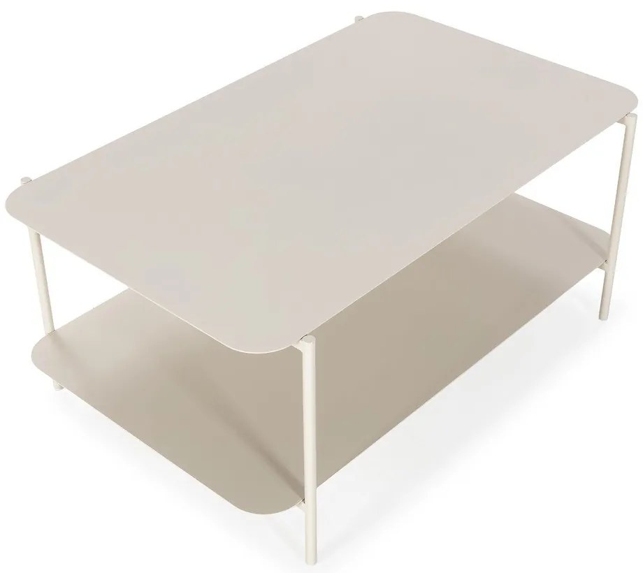 Krémovobiely kovový konferenčný stolík 58x90 cm Beatrix – MOME