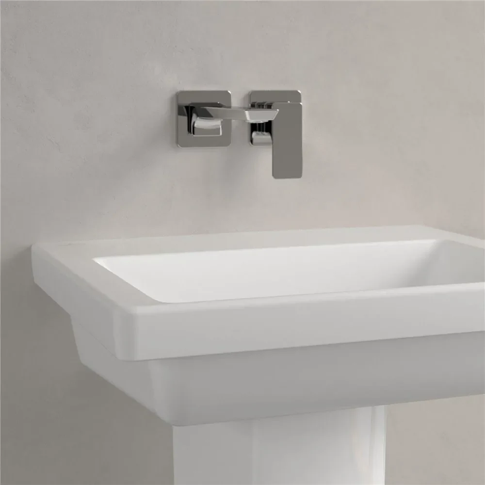 VILLEROY & BOCH Subway 3.0 závesné umývadlo bez otvoru, bez prepadu, 550 x 440 mm, Stone White, s povrchom CeramicPlus, 4A7058RW