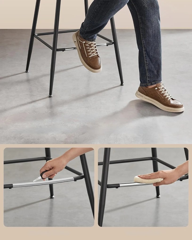 Súprava dvoch barových stoličiek VASAGLE PLACES II 98,5 cm čierna