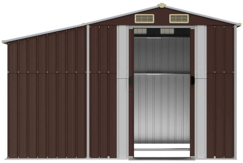 Záhradná kôlňa hnedá 277x192,5x179 cm pozinkovaná oceľ