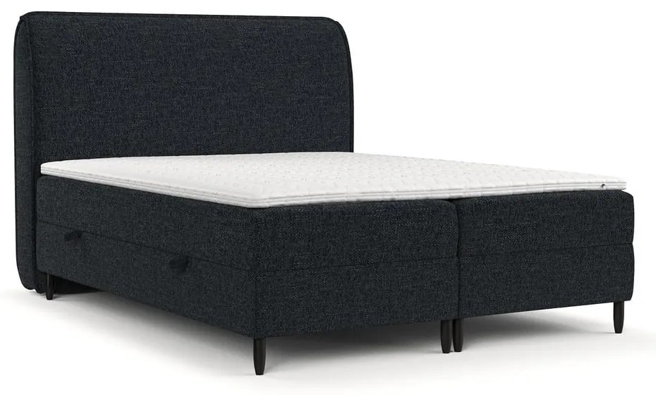 Čierna boxspring posteľ s úložným priestorom 200x200 cm Melba – Maison de Rêve