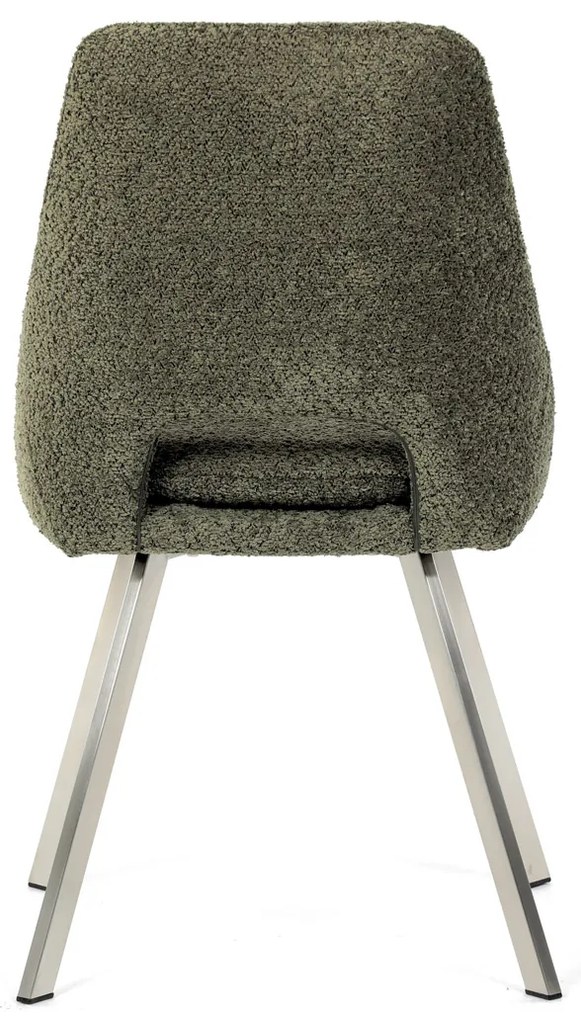 Autronic - Židle jídelní, zelená látka, kovové nohy, broušená nerez. - DCL-W1174 GRN2