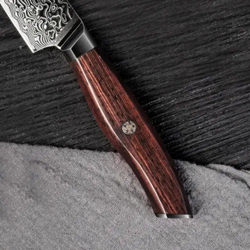 KnifeBoss viacúčelový damaškový nôž Utility 5" (127 mm) Rose wood VG-10