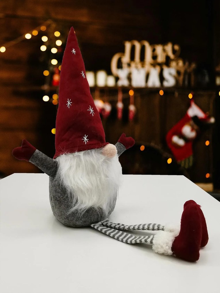 Vánoční skřítek ELFIE 70 cm s dlouhými nožkami vícebarevný