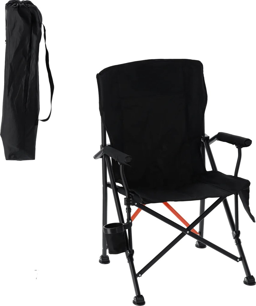 CH Skladacie kempingové kreslo - čierna