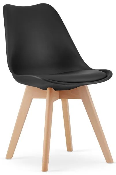 Jedálenský stôl ARTISAN naturálny, so štyrmi stoličkami MARK čierne