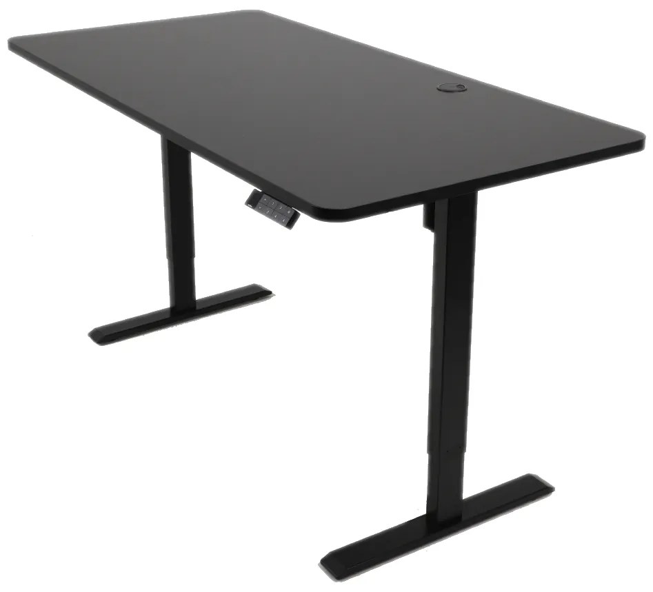 Výškovo nastaviteľný elektrický stôl BestBerg BBAT-16BB / rozmer 160x80 cm / výška 85-130 cm / čierny