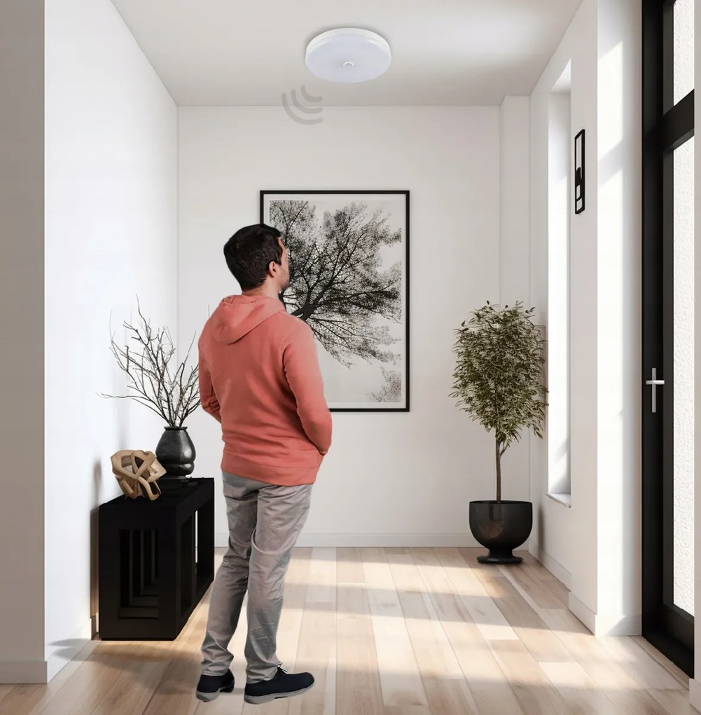 BERGE LED stropné svietidlo s pohybovým senzorom 18W - IP40 - neutrálna farba