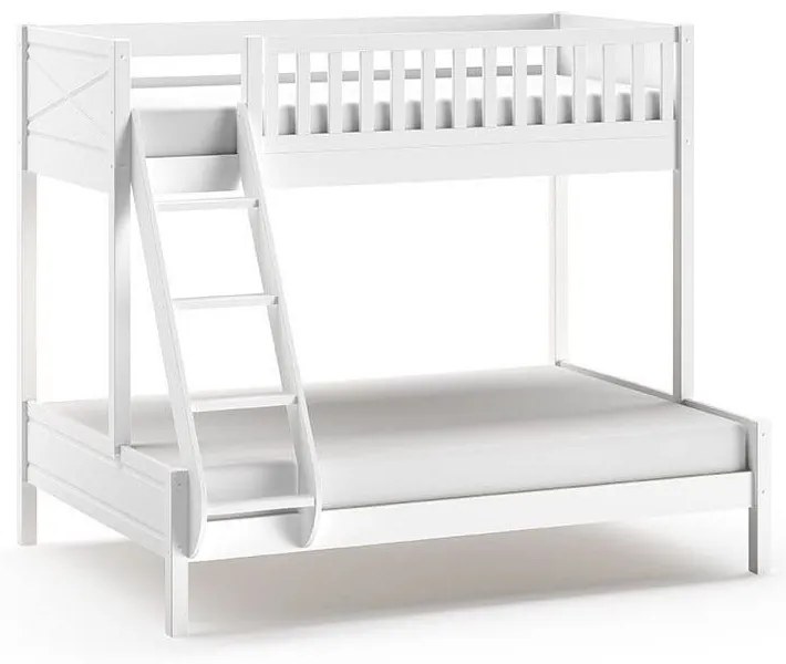 Biela poschodová detská posteľ 140x200/90x200 cm Scott - Vipack
