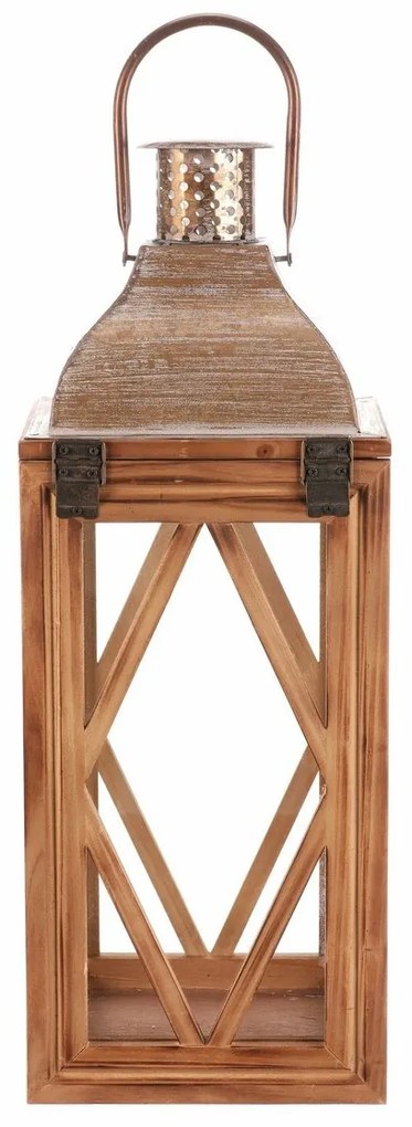 Súprava drevených lampášov Gineta 3 ks, hnedá