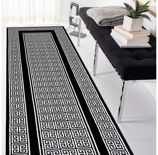 Dywany Łuszczów Behúň Gloss 6776 85 greek black/ivory - 80x300 cm