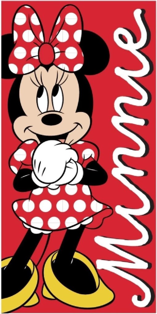 Detská bavlnená osuška Robin Minnie 70x140 cm červená