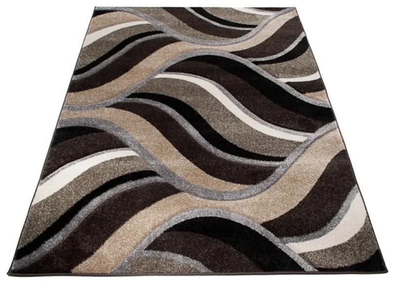 Kusový koberec moderné vlny hnedý, Velikosti 60x100cm