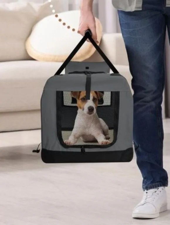 Leopet Prepravný box pre psov L, 70 x 52 x 52 cm, antracit
