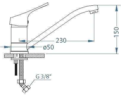 ALVEUS 1091137 - Drezová batéria RIVIERA 15 cm lesklý chróm