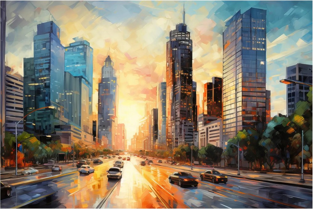 Obraz - Maľba mesta (90x60 cm)