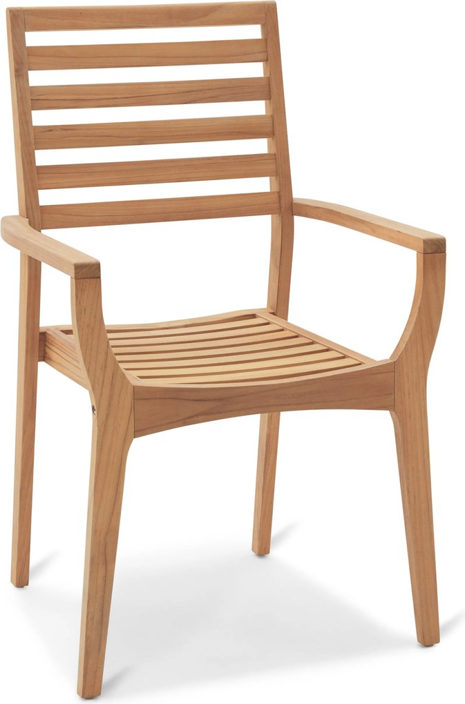 Stohovateľná záhradná stolička z tíkového dreva