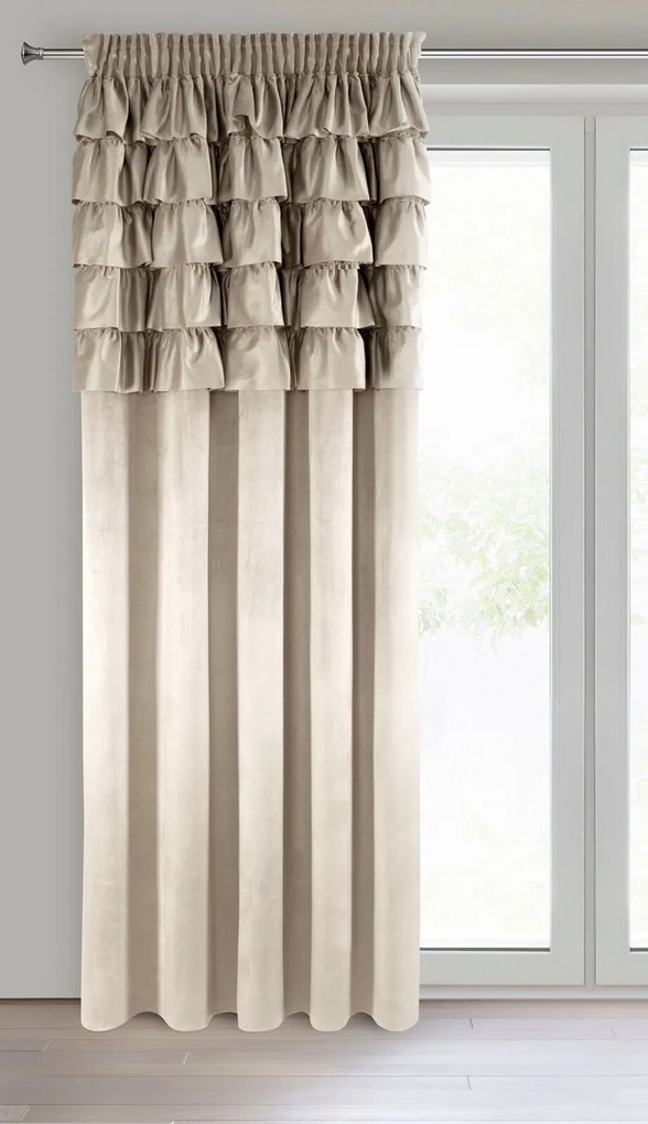 ZATEMŇOVACÍ ZÁVES NA PÁSKE AURA 140X270 CM BÉŽOVÁ