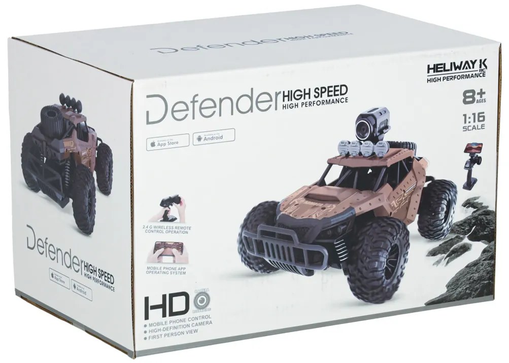 RC terénne driftové auto KIK 1:16, hnedé