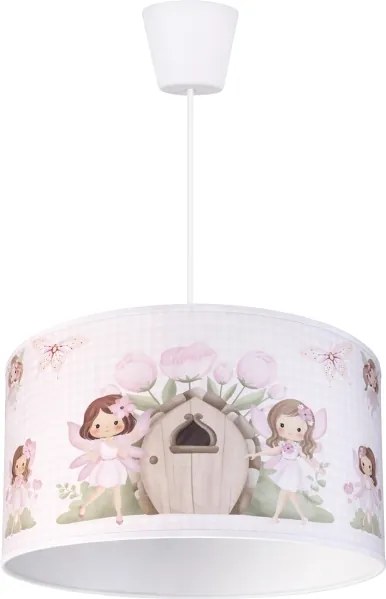 Brilagi - LED detský luster na lanku BOBO 1xE27/60W/230V pr. 35 cm ružová s motívom víl