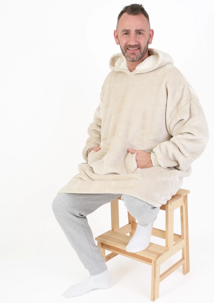 Baránková mikina mikroplyš – Laura prírodná veľkosť L