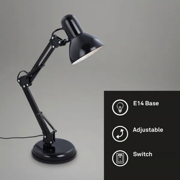 Stolná lampa 1xE14/25W/230V čierna