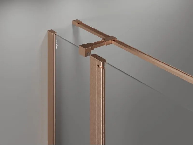 Mexen Mist T, sprchový kút s krídlovými dverami, 80 x 120 cm, 8mm číre sklo, medený profil, 8A4T-080-120-65-00