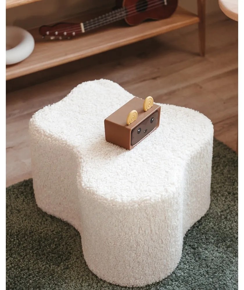 Krémový detský puf z textílie buklé Cloud – Wigiwama