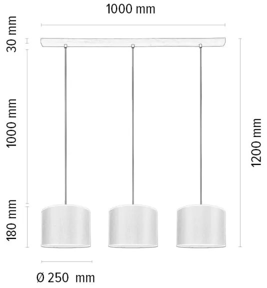 Spot-Light 1037400611528 - Závesný luster na lane BENITA 3xE27/40W/230V dub