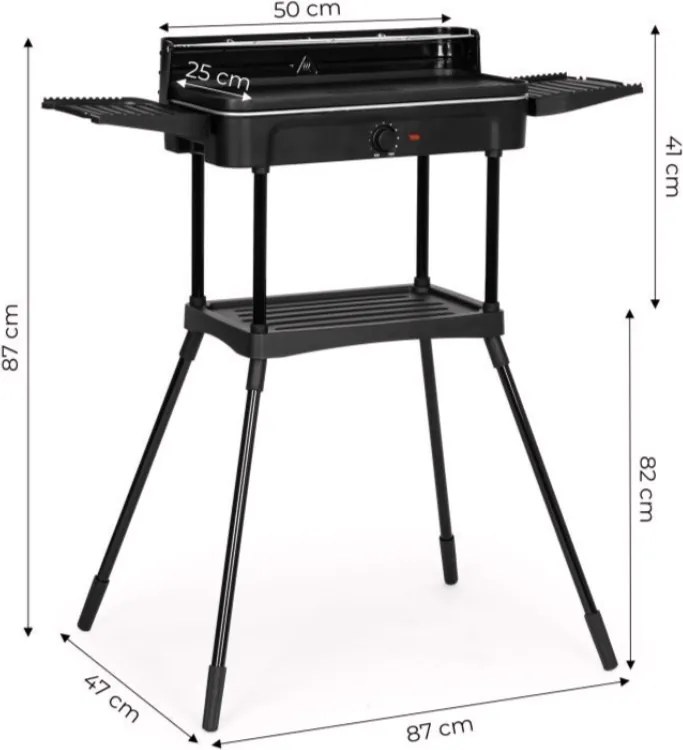 Elektrický gril 3 v 1, stojaci, stolový, grilovacia doska, odkvapkávač, termostat, MultiGarden
