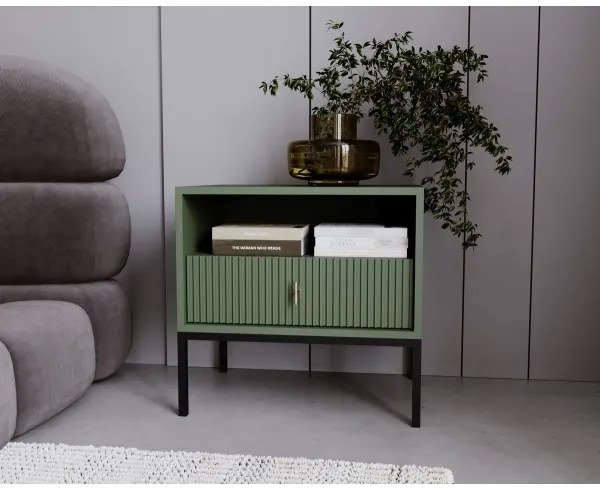 Nočný stolík SUE zelená/čierna