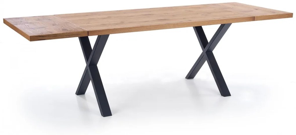 Jídelní rozkládací stůl Xaver 160/250 cm dub jasný/černý