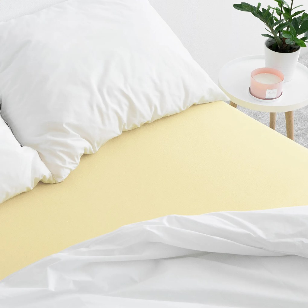 Goldea plachta jersey s napínacou gumou - banánová 90 x 200 cm