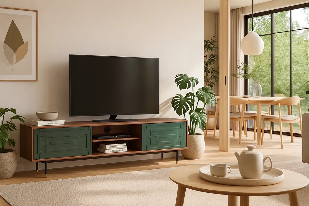 TV stolík Stilig ST153 200 cm orech/zelený